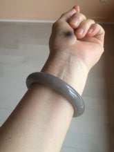 Load image into Gallery viewer, 51.8mm 100% natural smoky purple/gray Quartzite (Shetaicui jade) round cut bangle XY6
