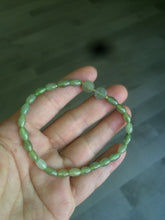 Load image into Gallery viewer, 100% natural green/white Icy watery type A jadeite jade olive+ancient Chinese coin/four-leaf clover bead bracelet  AS32
