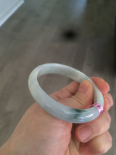 Load image into Gallery viewer, 52.2mm Certified Type A 100% Natural green/white Jadeite Jade oval bangle R69-0730
