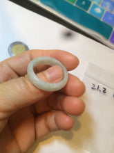 Load image into Gallery viewer, 21.2mm/size 11 3/4 100% natural type A icy watery green/white/yellow jadeite jade band ring G105- 11 3/4
