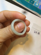Load image into Gallery viewer, 21.2mm/size 11 3/4 100% natural type A icy watery green/white/yellow jadeite jade band ring G105- 11 3/4
