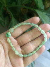 Load image into Gallery viewer, 100% natural green/white Icy watery type A jadeite jade olive+ancient Chinese coin/four-leaf clover bead bracelet  AS32
