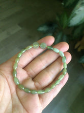 Load image into Gallery viewer, 100% natural green/white Icy watery type A jadeite jade olive+ancient Chinese coin/four-leaf clover bead bracelet  AS32
