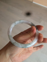 Load image into Gallery viewer, 61mm Certified Type A 100% Natural green/white with green floating flowers jadeite Jade bangle D90-7162
