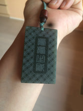 Load image into Gallery viewer, 100% natural dark green/black nephrite jade (青玉) tiger safe and sound pendant J120
