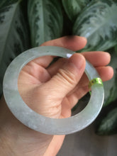 Load image into Gallery viewer, 57.5mm Certified Type A 100% Natural icy green/white super thin style Jadeite bangle AE10-0423
