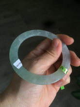 Load image into Gallery viewer, 57.5mm Certified Type A 100% Natural icy green/white super thin style Jadeite bangle AE10-0423
