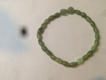Load image into Gallery viewer, 100% natural green/white Icy watery type A jadeite jade olive+ancient Chinese coin/four-leaf clover bead bracelet  AS32
