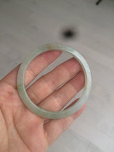Load image into Gallery viewer, 52mm type A 100% Natural icy watery light green/yellow thin flat style Jadeite Jade bangle U121-0758
