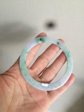Load image into Gallery viewer, 57mm certified 100% natural Type A sunny green/purple slim flat style jadeite jade bangle AC68-4575
