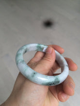 Load image into Gallery viewer, 57.5 mm Certified Type A 100% Natural green/purple with floating green flowers Jadeite Jade bangle X83-9560
