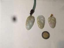 Load image into Gallery viewer, 100% natural type A yellow/purple jadeite jade leaf pendant necklace group AQ58
