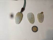 Load image into Gallery viewer, 100% natural type A yellow/purple jadeite jade leaf pendant necklace group AQ58
