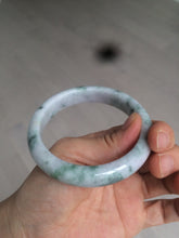 Load image into Gallery viewer, 57.5 mm Certified Type A 100% Natural green/purple with floating green flowers Jadeite Jade bangle X83-9560
