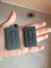 Load image into Gallery viewer, 100% natural dark green/black nephrite jade (青玉) tiger safe and sound pendant J120
