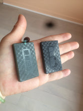 Load image into Gallery viewer, 100% natural dark green/black nephrite jade (青玉) tiger safe and sound pendant J120
