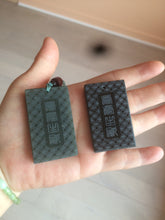 Load image into Gallery viewer, 100% natural dark green/black nephrite jade (青玉) tiger safe and sound pendant J120
