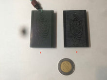 Load image into Gallery viewer, 100% natural dark green/black nephrite jade (青玉) tiger safe and sound pendant J120
