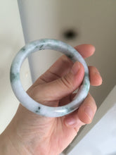 Load image into Gallery viewer, 57.5 mm Certified Type A 100% Natural green/purple with floating green flowers Jadeite Jade bangle X83-9560
