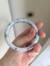 Load image into Gallery viewer, 57.5 mm Certified Type A 100% Natural green/purple with floating green flowers Jadeite Jade bangle X83-9560
