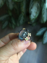 Load image into Gallery viewer, 100% natural Aquamarine Clear/light Blue ring (adjustable size)
