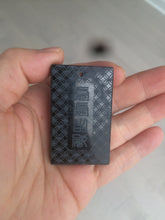 Load image into Gallery viewer, 100% natural dark green/black nephrite jade (青玉) tiger safe and sound pendant J120
