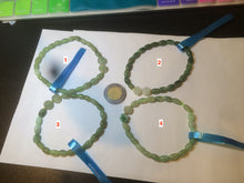 Load image into Gallery viewer, 100% natural green/white Icy watery type A jadeite jade olive+ancient Chinese coin/four-leaf clover bead bracelet  AS32
