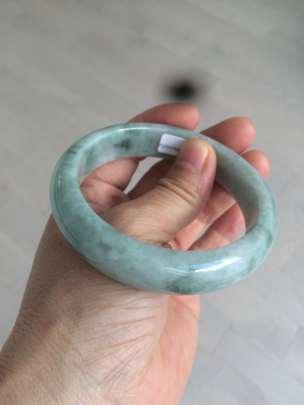 58.5mm certificated Type A 100% Natural green Jadeite Jade bangle Y111-0484