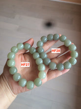 Load image into Gallery viewer, 14x13mm 100% Natural light green/gray vintage style nephrite Jade bead bracelet HF28
