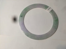 Load image into Gallery viewer, 57.5mm certified Type A 100% Natural sunny green/purple thin flat style Jadeite jade bangle AR19-4577
