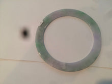Load image into Gallery viewer, 57.5mm certified Type A 100% Natural sunny green/purple thin flat style Jadeite jade bangle AR19-4577
