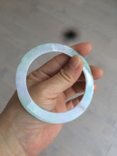 Load image into Gallery viewer, 57.5mm certified Type A 100% Natural sunny green/purple thin flat style Jadeite jade bangle AR19-4577
