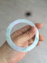 Load image into Gallery viewer, 57.5mm certified Type A 100% Natural sunny green/purple thin flat style Jadeite jade bangle AR19-4577
