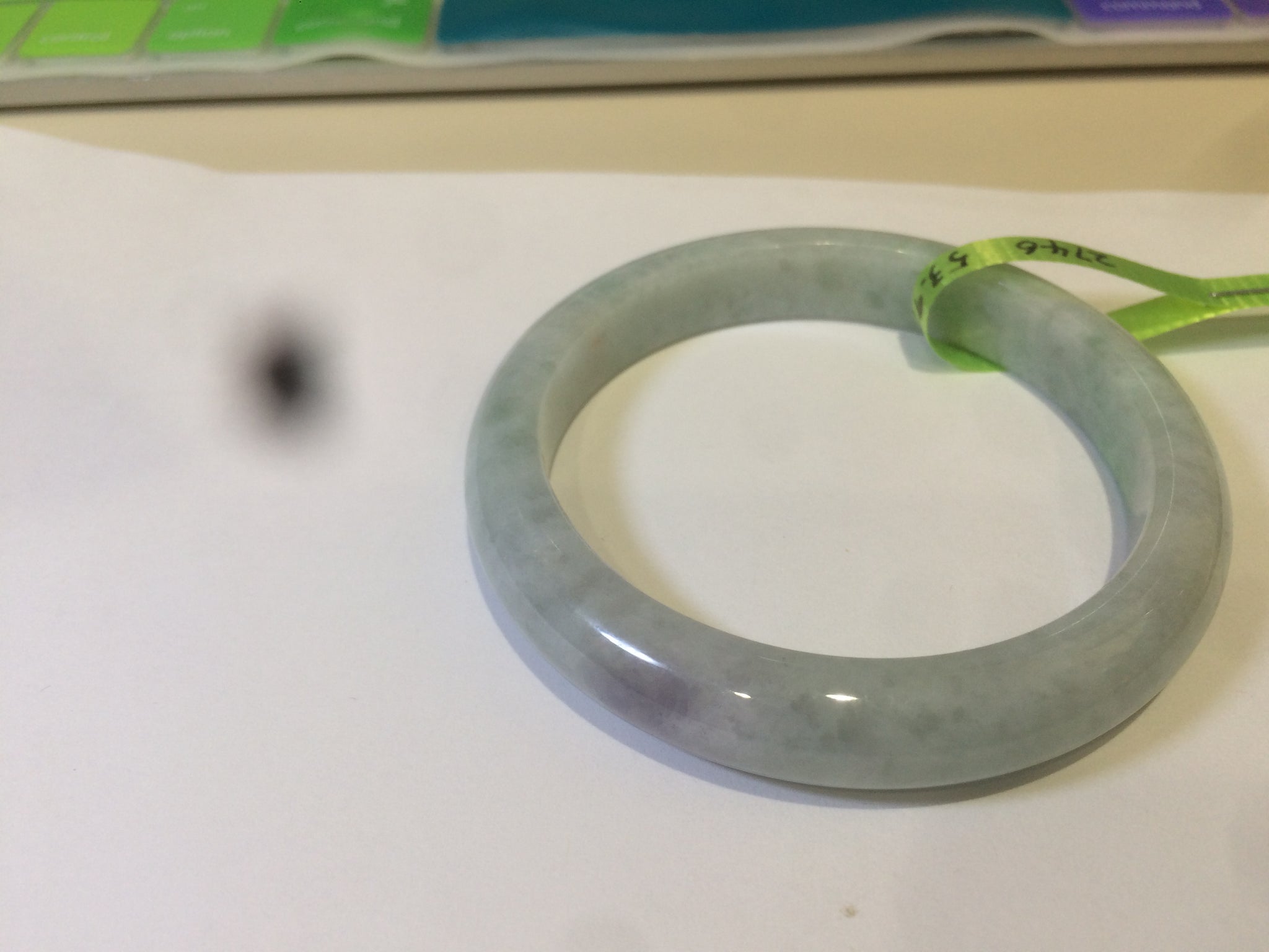 Load image into Gallery viewer, 53mm Certified Type A 100% Natural light green/purple Jadeite jade bangleZ90-2746