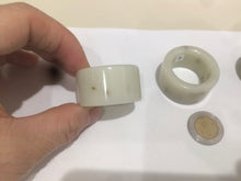 Load image into Gallery viewer, 100% Natural beige with brown flying dandelions nephrite Jade men&#39;s thumb ring HE10
