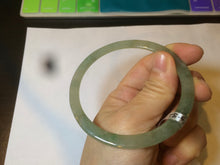 Load image into Gallery viewer, 58.5mm Type A 100% Natural icy light green super thin style Jadeite bangle L138
