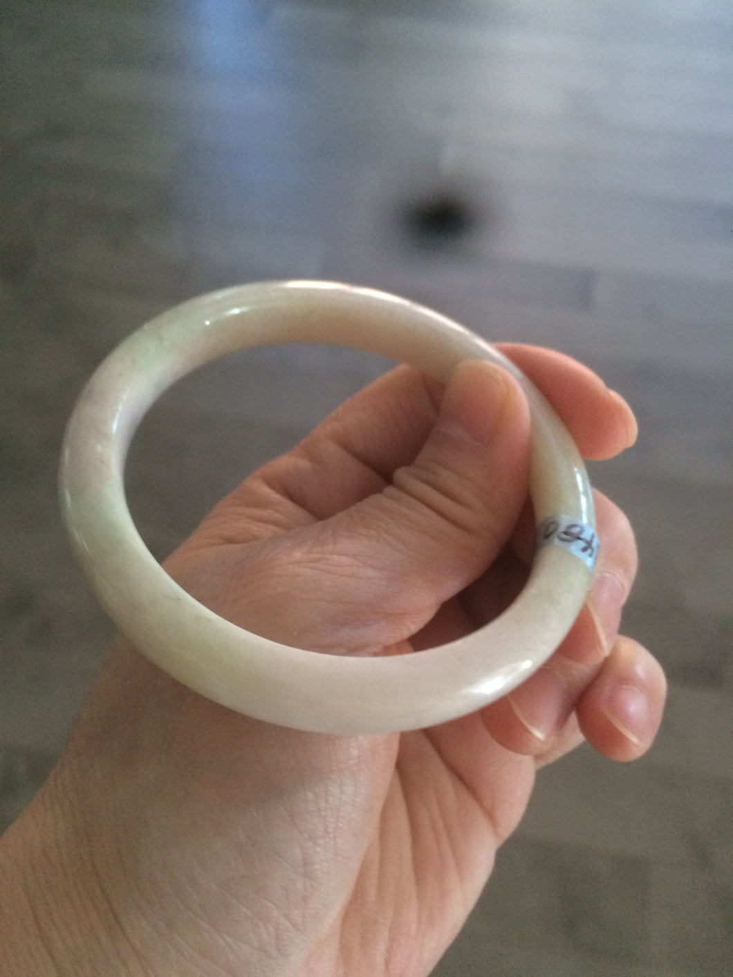 56.5mm certified 100% natural green/white/yellow/purple jadeite jade bangle AK2-2480