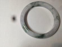 Load image into Gallery viewer, 61mm Certified Type A 100% Natural green/white with green floating flowers jadeite Jade bangle D90-7162
