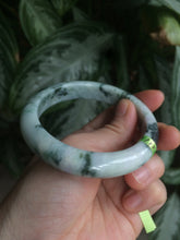 Load image into Gallery viewer, 58.2mm certified type A 100% Natural green/white/purple Jadeite Jade bangle Z97-6205
