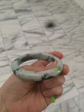 Load image into Gallery viewer, 58.2mm certified type A 100% Natural green/white/purple Jadeite Jade bangle Z97-6205
