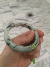 Load image into Gallery viewer, 58.2mm certified type A 100% Natural green/white/purple Jadeite Jade bangle Z97-6205
