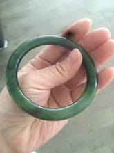 Load image into Gallery viewer, 100% Natural 57.5mm dark green nephrite Jade (碧玉) bangle B12
