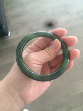 Load image into Gallery viewer, 100% Natural 57.5mm dark green nephrite Jade (碧玉) bangle B12
