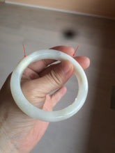 Load image into Gallery viewer, 54.4mm certified 100% Natural white/beige nephrite Jade bangle HE48-7870

