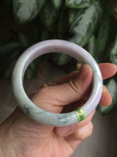 Load image into Gallery viewer, 58.6mm certified type A 100% Natural green/white/purple Jadeite Jade bangle Z96-6204
