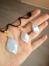 Load image into Gallery viewer, 100% natural type A jadeite jade Willow leaves pendants AB72
