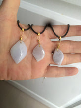 Load image into Gallery viewer, 100% natural type A jadeite jade Willow leaves pendants AB72
