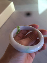 Load image into Gallery viewer, 58.9mm certificated Type A 100% Natural sunny green/purple/red/white Jadeite Jade bangle AK4-8620
