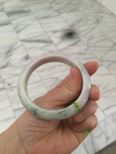 Load image into Gallery viewer, 58.6mm certified type A 100% Natural green/white/purple Jadeite Jade bangle Z96-6204
