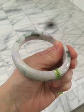 Load image into Gallery viewer, 58.6mm certified type A 100% Natural green/white/purple Jadeite Jade bangle Z96-6204
